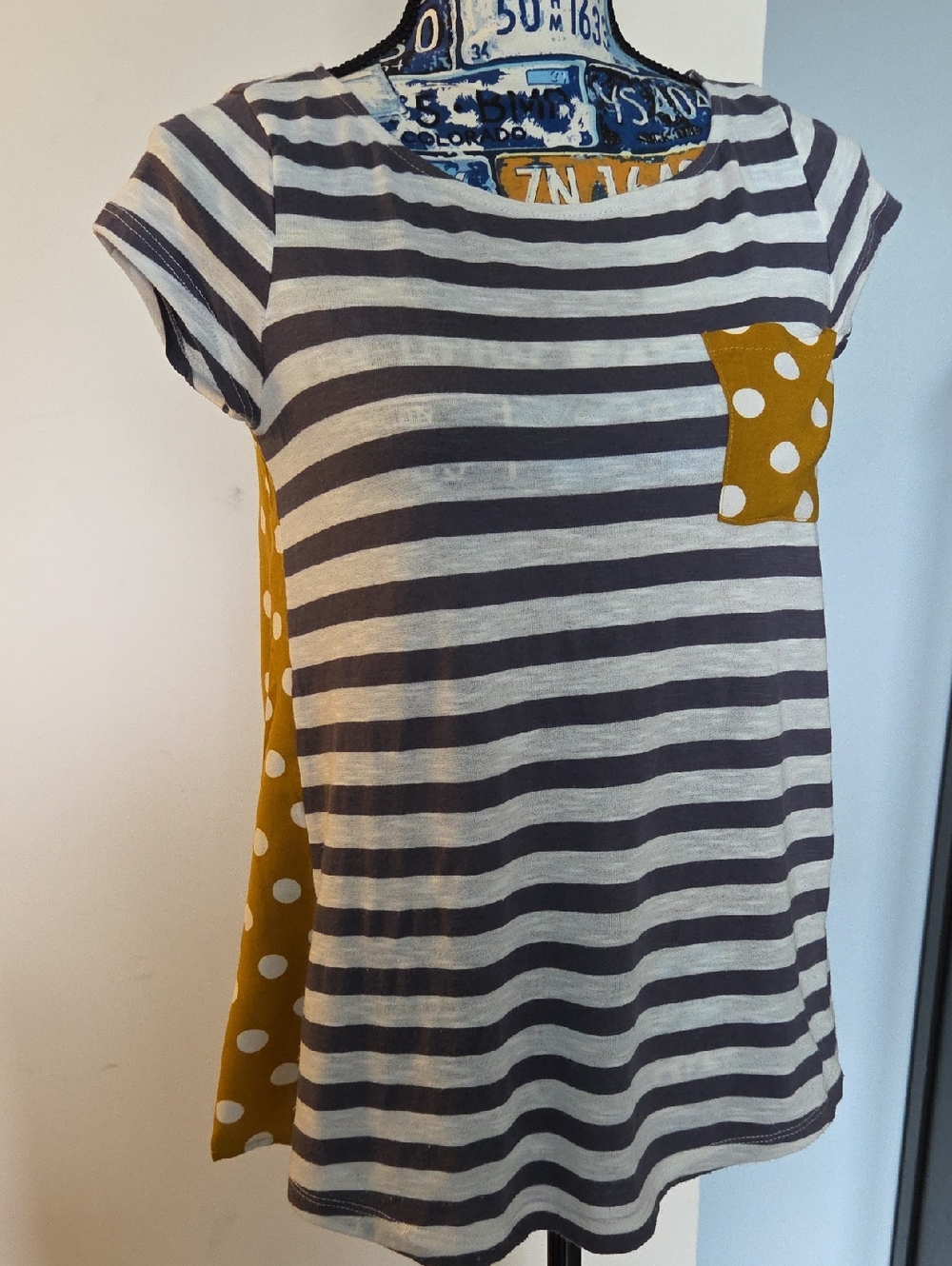 Anthropologie Mixed Media Cap Sleeve Tee XS